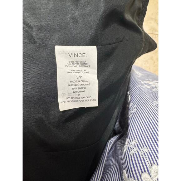 Vince Stretch Frise Asymmetrical Moto Black Knit Cotton Blend Jacket Size Small - Picture 7 of 11